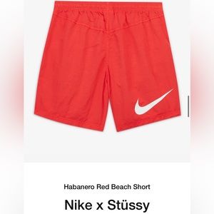 Nike x Stussy beach short in Habanero
